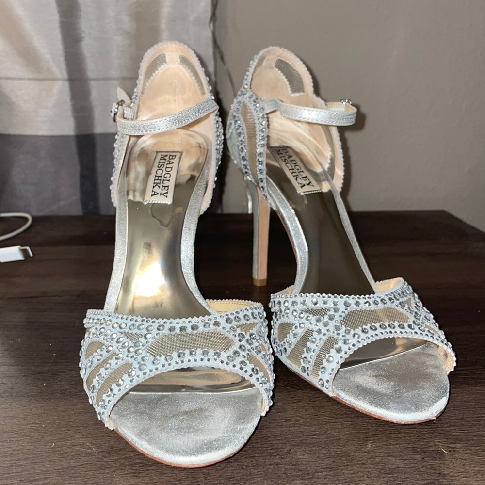 Badgley Mischka bejeweled high heels